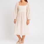 Storia NWT  Floral Lace Midi Dress Cream Long Sleeve Square Neck Fit Flare Sz XL Photo 10
