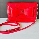 Betsey Johnson  Vibrant Red Heart Crossbody Clutch with Bow Photo 0