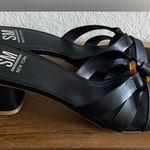 SM New York NEW Black Square Toe Block Heel Heeled Sandals Size 8.5 2” Heel Photo 0
