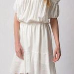 NWT NSF Niara Sz L Women's Short Sleeve Peasant Dress in White Size L Photo 0