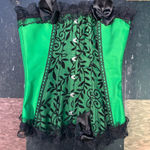 Source Unknown  Green and Black Lace Shapewear Corset Photo 0