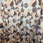 Y2K Floral Casual Button Down Shirt in Brown 70s Style Retro Pattern Camo Size M Photo 6