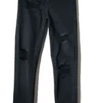 American Eagle Outfitters Mid Rise Skinny Jeans 00S Destroyed Black Photo 0