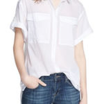 Burberry  Women’s Size L White Semi Sheer Cotton Voile Utility Button Down Shirt Photo 0