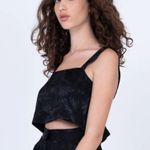 Sabina Musayev Burgundy Jacquard Crop Top Black Size XS Photo 1
