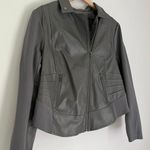 Torrid Women’s Fab Mix Faux Leather Full Zip Moto Jacket in Grey Size 1X 14/16 Photo 5