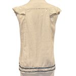 J. Crew Point Sur Linen Embroidered Tank Flutter Sleeves Boho Coastal Cowgirl XS Blue Photo 4