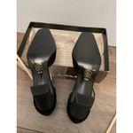 Nina  Maddox Black Velvet Satin Ankle Strap Block Heels Women 8.5 M Photo 1