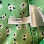 DKNY Puff Sleeve Front Print Tie Neck Mini Swing Dress Women's 4 Green Chiffon Photo 16