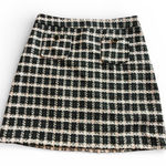 Maison D’Amelie. Paris Plaid Pink Black Tweed Mini Skirt Pockets Metallic Thread Photo 0