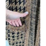Houndstooth Penny Lane Style Longline Open Cardigan Sweater Coat Womens Size M Brown Size M Photo 2