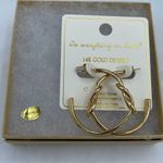Do Everything In Love NWT  14KGP Big knotted  hoop earrings. Photo 4
