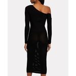 Ronny Kobo‎ Dress Black One Shoulder Cut Out Crochet Knit Midi Dress Size S Black Photo 8