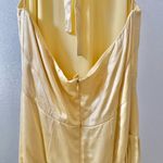 Alexis  Saab Pleated Halter Maxi Dress Light Yellow Sz M Photo 8