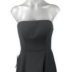 Azazie NEW Black Strapless Sleeveless Tube Bridesmaid A Line Maxi Dress Size 2 Photo 2