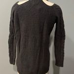 Free Press  Grey Cable Knit Cut Out Cold Shoulder Long Sleeve Sweater Size XS Photo 3