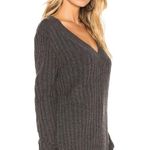 Revolve  / Tularosa Oversized Charcoal Gray Ribbed Cuffed V-Neck Sweater Top Photo 1