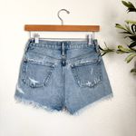 AGOLDE Women's Light Blue Distressed Jean Shorts 23 Photo 1