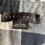 Sanctuary  100% Cotton Navy & Cream Plaid Cropped Button Down Cowgirl Western - S Photo 2