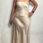 WAYF  Champagne Strapless Maxi Dress Sz M Photo 0