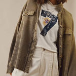 Free People FP One Green Scout Dip Dye Jacket Sea Serpent Combo Photo 0