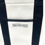 Balenciaga Hardware Tote Large canvas and black leather Shopper Bag Purse Photo 4