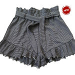 EXPRESS Black/White Striped Paperbag Shorts Women's Size XS NWT | 70-22-2 Photo 0