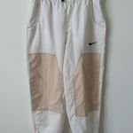 Nike NWT Swoosh woven high waist paneled pants in cream M Photo 4