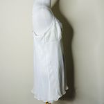 Lord and Taylor Vintage White Satin Ruffle Hem Slip Photo 4