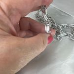 Vintage Germany double link silvertone chain necklace Silver Photo 3