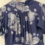 Free People  Size S Blue Hawaii Washed Blue Floral Print‎ Short Sleeve Mini Dress Photo 10