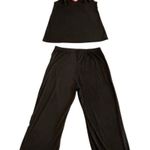 Love to Sleep Pajama Set 2 Piece Womens Size Medium Black Red Cami Capri Bottoms Photo 11