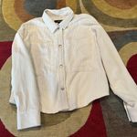 Forever 21 Off White Shacket Shirt Jacket Cropped Textured Material Size Medium Photo 0