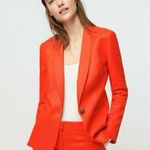J.Crew  NWT Parke Linen Blazer Women’s Size 2 Brilliant Sunset Red Lightweight Photo 0