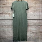 Mate the Label Organic Cotton T-Shirt Maxi Dress Size S Green Side Slits Photo 3