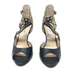 LK Bennett L.K. Bennett Leah Pumps Black Strappy Gold‎ Grommet Photo 2