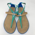 BCBGeneration  Jelly Sandals Blue/Mint & Tan Size 9 Photo 2