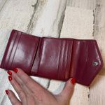 Coach Floral Bow Leather Compact Wallet Pink Envelope Snap Zip Coin Photo 3