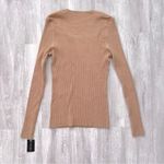 Square Neck Stone Studded Long Sleeve Top L Tan Size L Photo 4
