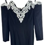 Vintage Cachet Barry Protas Black Velvet & Lace Long Formal Gown Dress Size 9/10 Photo 2