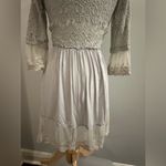 BKE  Boutique Chiffon Lace overlay Flyaway Cardigan. Size XSmall Glacier … Photo 6