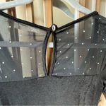 Peach Love California  Black Mesh Bodysuit with Rhinestones. NWT. Size Med. Photo 1