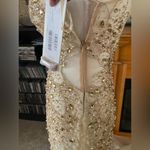 Jovani  Gold Sequined Mermaid Prom Dress Size 4 Princess Shimmering Glam Goddess Photo 11