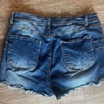 None Blue distressed Denim Jean Shorts Photo 2
