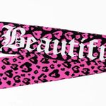 Beautiful Disaster Pink Leopard Print Scarf Black Photo 0