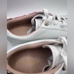 Ted Baker London floral leather upper lace up sneaker shoes white size 8.5 Photo 1