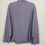 Fashion Bug  Linen Blend Jacket Women 22/24 Purple Button Casual Lightweight Top Photo 3
