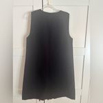 J.Crew  Shift Dress Button Front Size Small Black Drapey Crepe Minimalist Photo 2