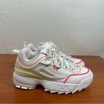 FILA  Women’s Disrupter II Contrast Piping White Pink Yellow Shoe Size 6 #991 Photo 1
