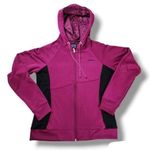 Reebok Zip-Up Hoodie Fitted Sweatshirt Running Sport Jacket Purple Black Size L Photo 0